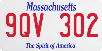 MA license plate 9QV302