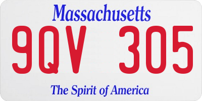 MA license plate 9QV305