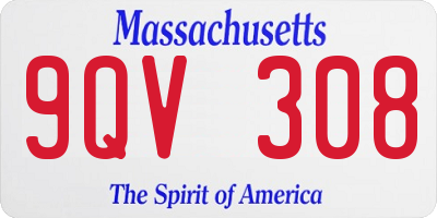 MA license plate 9QV308