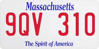 MA license plate 9QV310