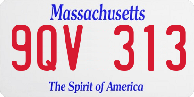 MA license plate 9QV313