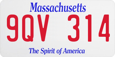 MA license plate 9QV314