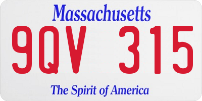 MA license plate 9QV315