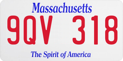 MA license plate 9QV318