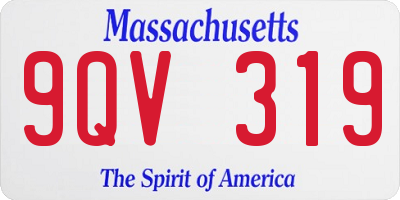 MA license plate 9QV319