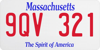 MA license plate 9QV321