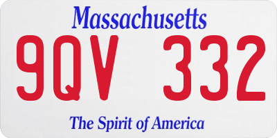 MA license plate 9QV332