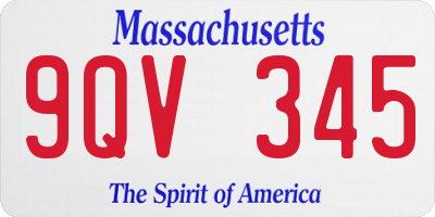 MA license plate 9QV345