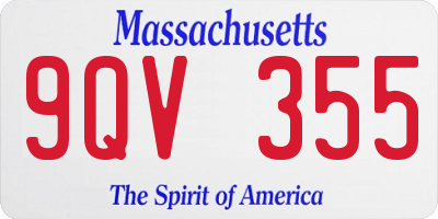 MA license plate 9QV355
