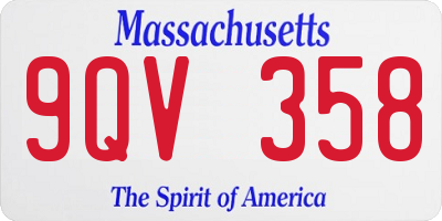 MA license plate 9QV358