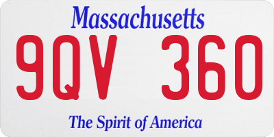 MA license plate 9QV360