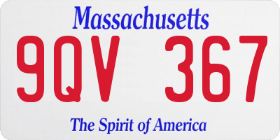 MA license plate 9QV367