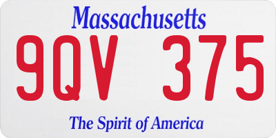 MA license plate 9QV375