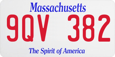 MA license plate 9QV382