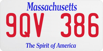 MA license plate 9QV386
