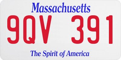 MA license plate 9QV391