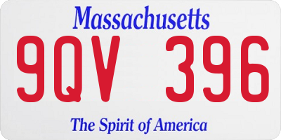 MA license plate 9QV396