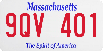 MA license plate 9QV401