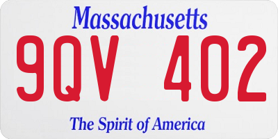 MA license plate 9QV402