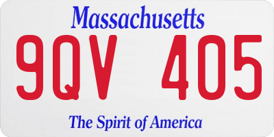 MA license plate 9QV405