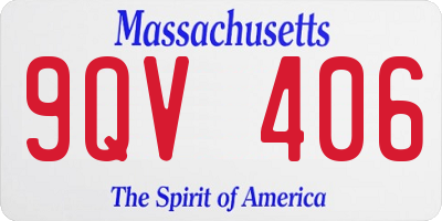 MA license plate 9QV406