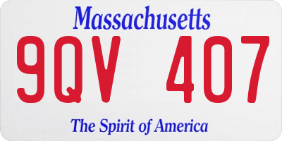 MA license plate 9QV407