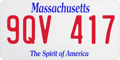 MA license plate 9QV417