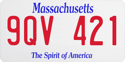 MA license plate 9QV421