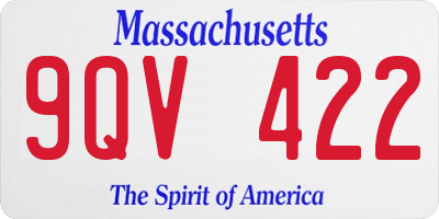MA license plate 9QV422
