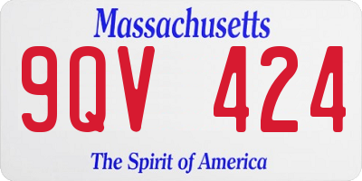 MA license plate 9QV424