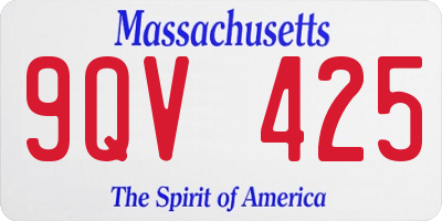 MA license plate 9QV425