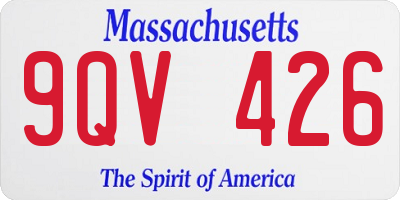MA license plate 9QV426