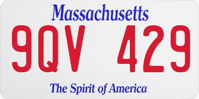 MA license plate 9QV429