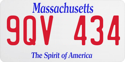 MA license plate 9QV434