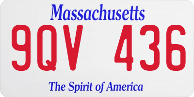 MA license plate 9QV436