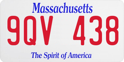 MA license plate 9QV438