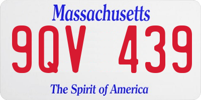 MA license plate 9QV439