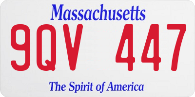 MA license plate 9QV447