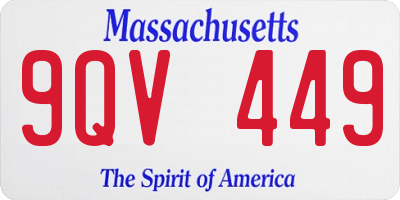 MA license plate 9QV449