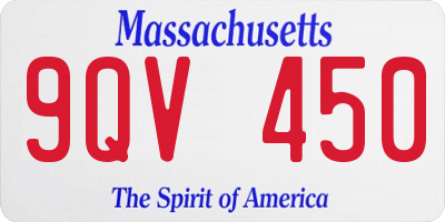 MA license plate 9QV450