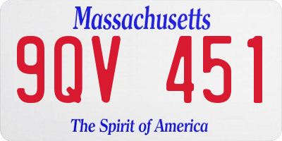 MA license plate 9QV451