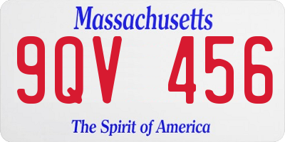 MA license plate 9QV456