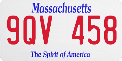 MA license plate 9QV458