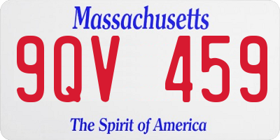 MA license plate 9QV459