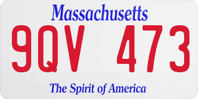 MA license plate 9QV473
