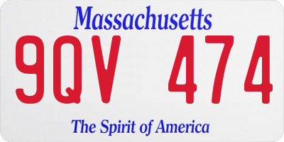 MA license plate 9QV474