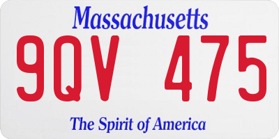 MA license plate 9QV475