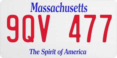 MA license plate 9QV477