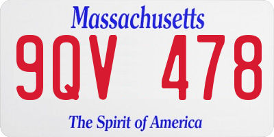 MA license plate 9QV478
