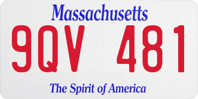 MA license plate 9QV481